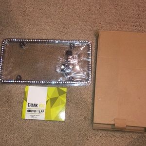 brand new rhinestoned license plate frame